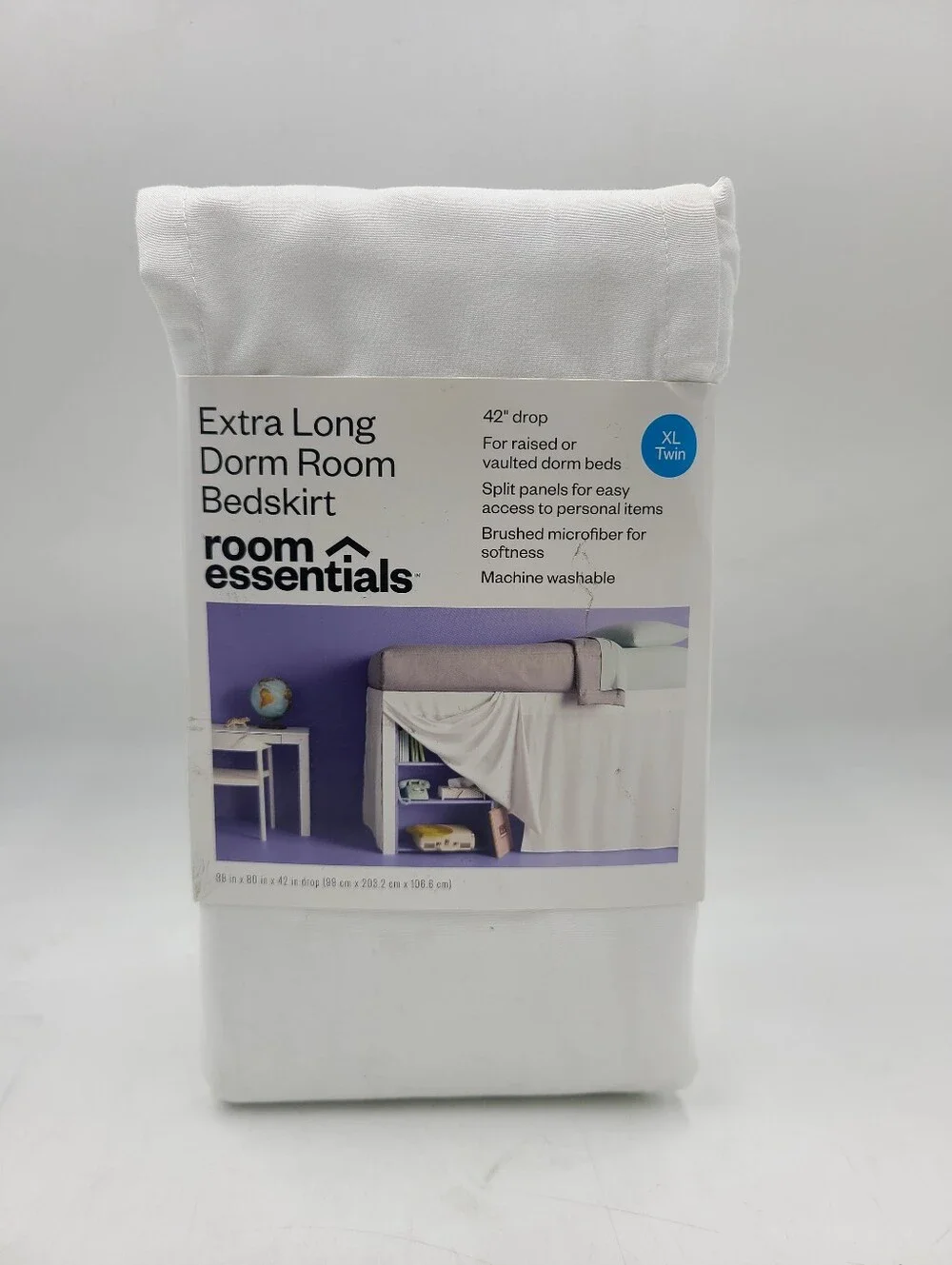 Room Essentials Raised Vaulted Dorm Room Bed Skirt w/ 42